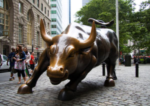 Charging Bull Statue Wall Street New York