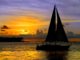 New York sailboat cruises along with a beautiful sunset in the background