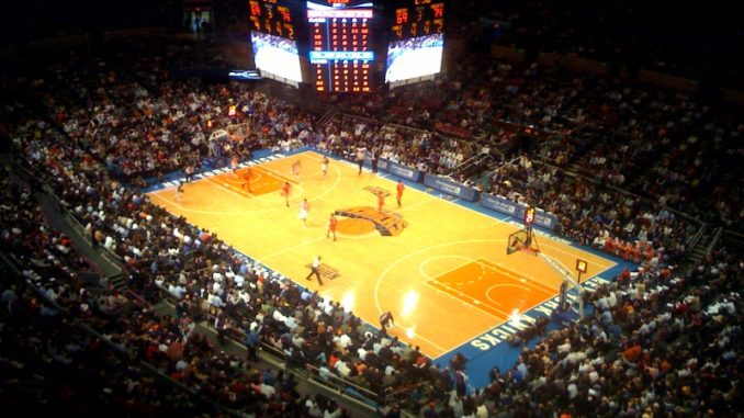 NYC basketball team the Knicks playing at Madison Square Garden