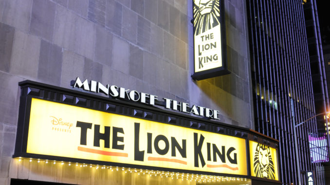 Lion King Broadway Sign, outside the Minskoff Theater