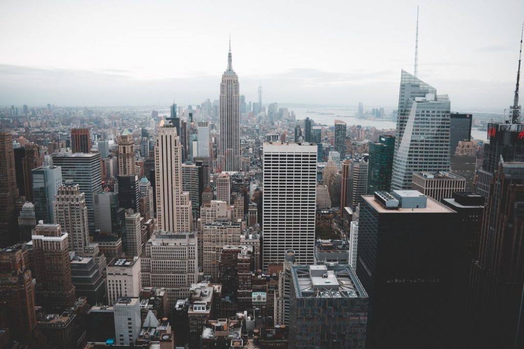 overhead view of NYC's skyscrapers, some of the main new york attractions