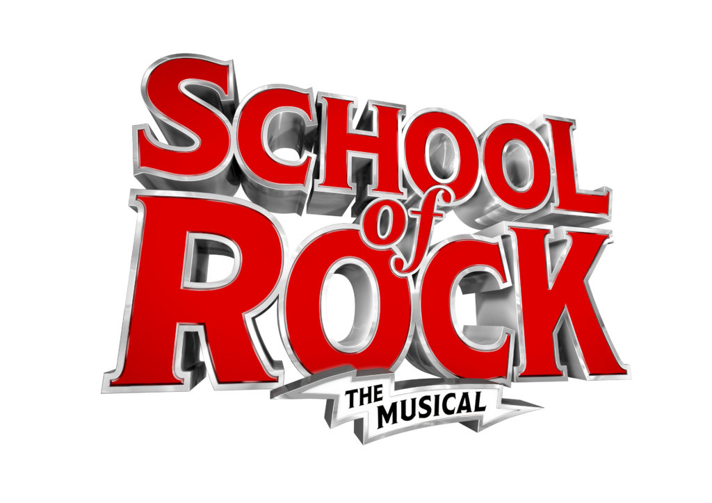 The School of Rock The Musical logo in red a white text