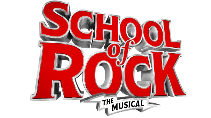 The School of Rock The Musical logo in red a white text