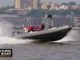Speedboat takes passengers on a tour of the Hudson River
