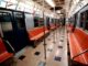 A vintage car on display at New York Transit Museum that visitors are able to board.