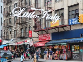 People visit Little Italy in New York