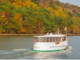 A Classic Harbor Line yacht cruising up the Hudson River on a Fall Foliage Cruise.