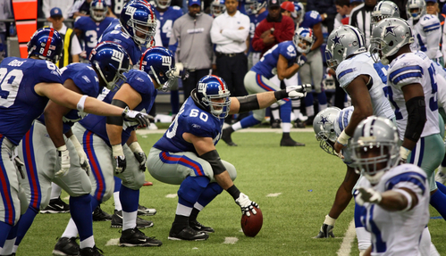 New York Giants making a play mid-game