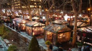 Winter Village in Bryant Park in New York City