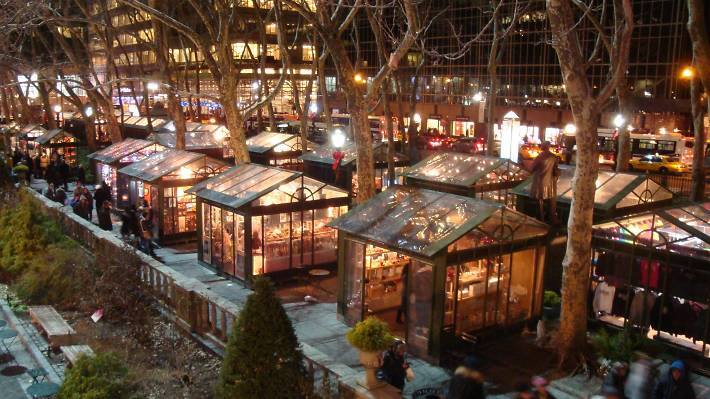 Winter Village in Bryant Park in New York City