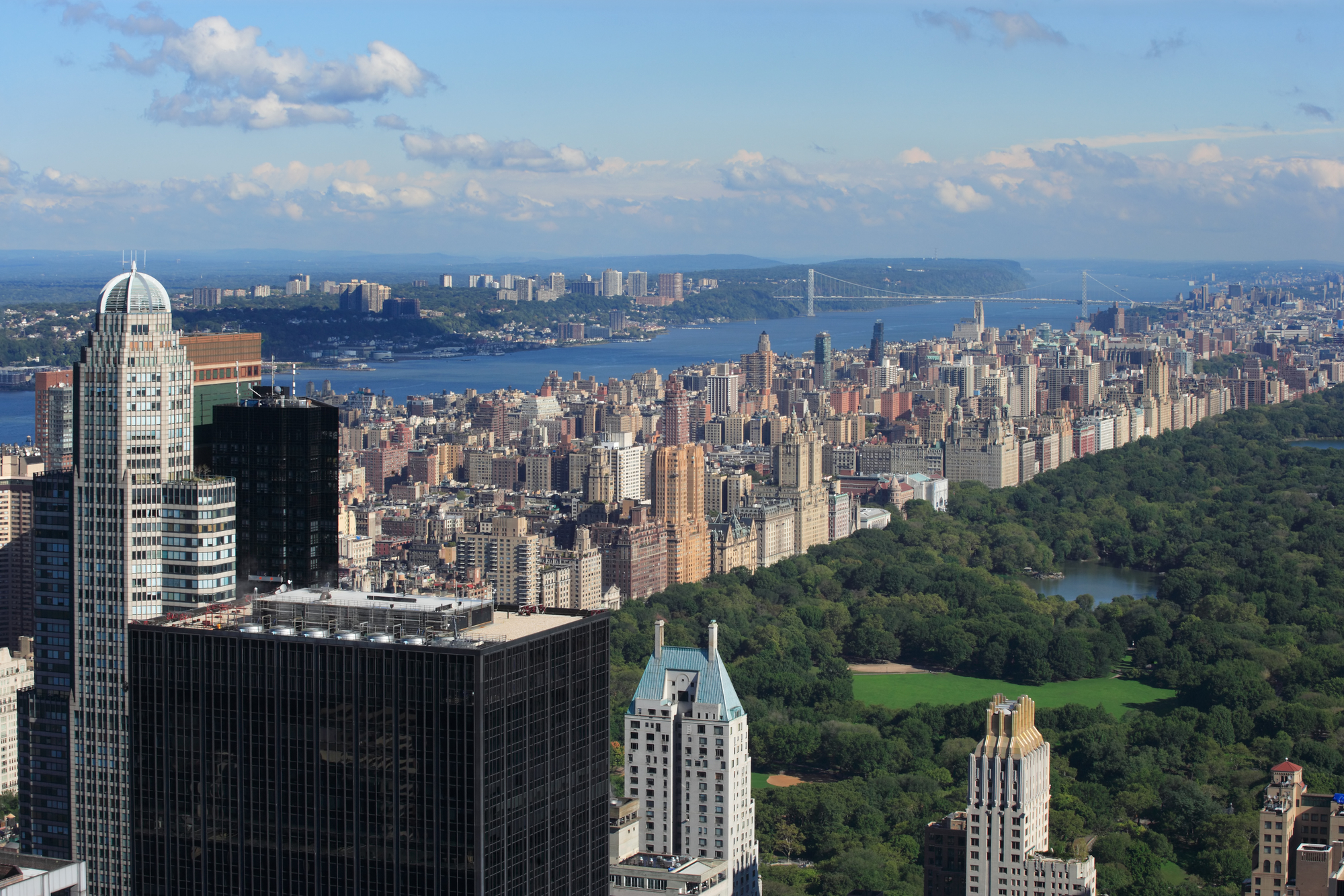 an aerial shot of the upper west side where to stay in new york