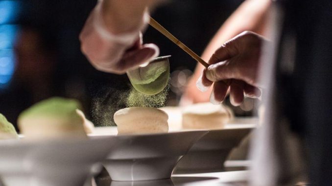 People Eating Meal at Chef's Table Brooklyn Fare New York