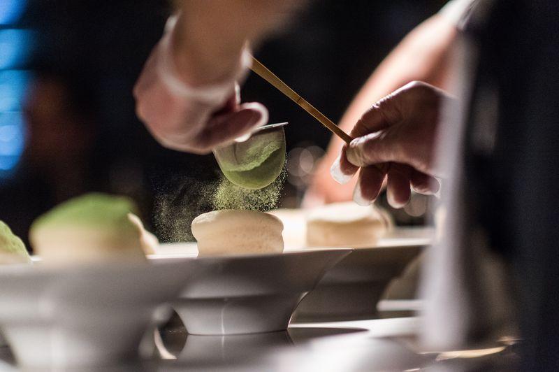 People Eating Meal at Chef's Table Brooklyn Fare New York