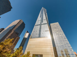 View of the One World Observatory building from outside