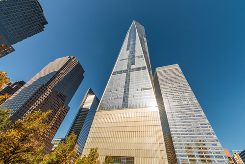 View of the One World Observatory building from outside