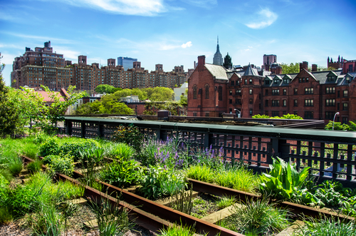 HIgh Line. Urban public park on an historic freight rail line, New York