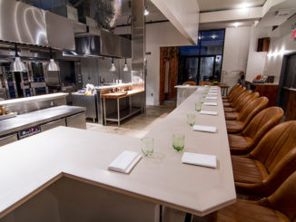 blanca restaurant new york, where diners can get a close view of their food being cooked