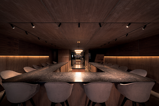 the aesthetic is minimal Inside Atomix Restaurant New York