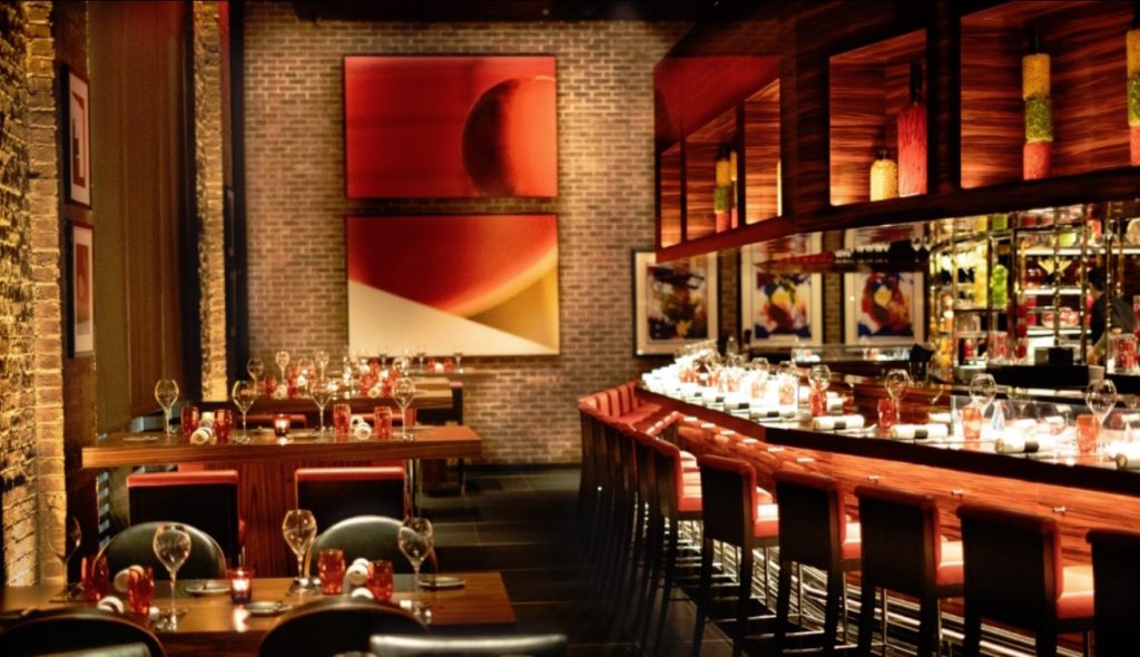 Inside L'Atelier de Joel Robuchon Restaurant New York