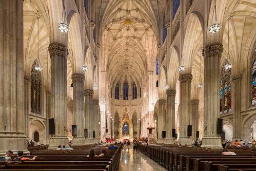 beautiful Interior of Saint Patrick's Cathedral in New York City