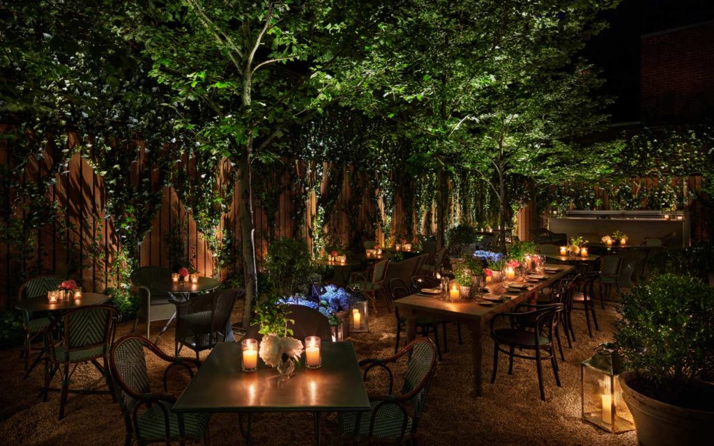 outside seating area at the jean georges new york