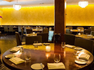 table set Inside Bâtard Restaurant New York
