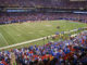 A pitch side view of New York Sports team the Giants playing a home game at the Metlife Stadium