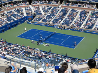 An overhead shot of thetennis US Open at Flushing Meadows in Queens, New York - New York in August 2019