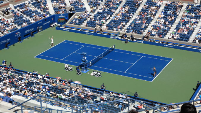 An overhead shot of thetennis US Open at Flushing Meadows in Queens, New York - New York in August 2019