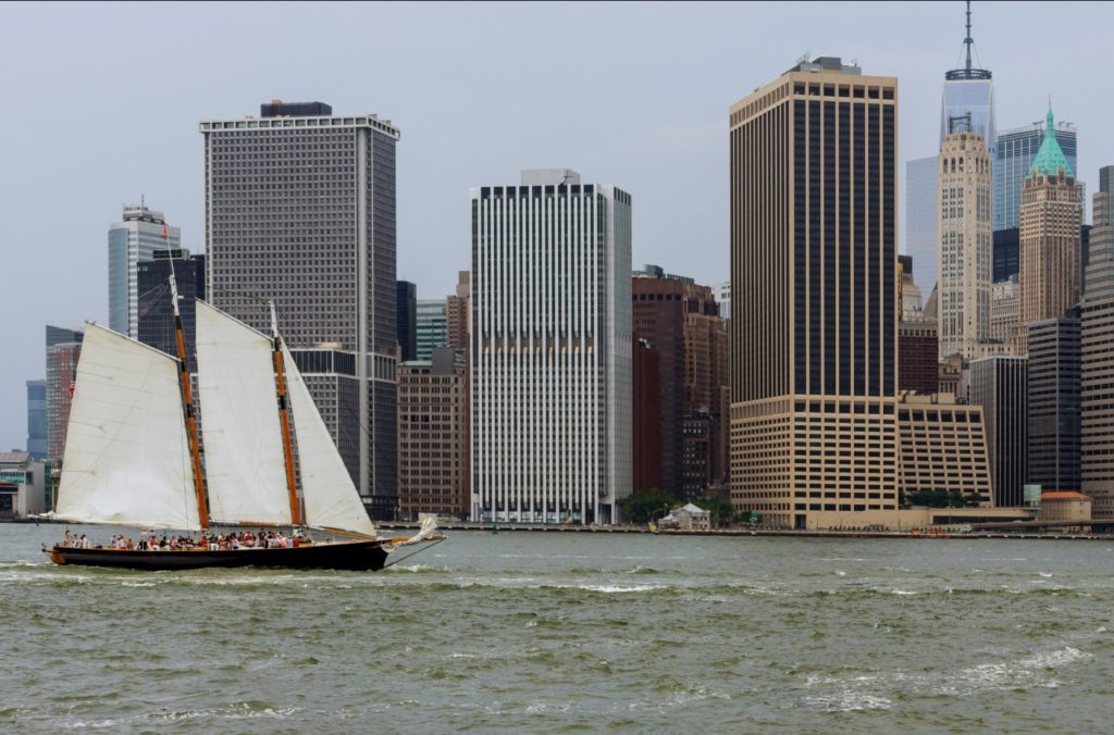 shot of a sailboat tour on the hudson river new york river cruises