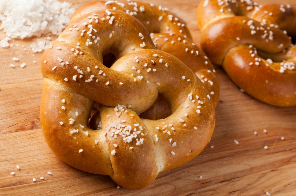 pretzel sprinkled with salt - things to eat in new york